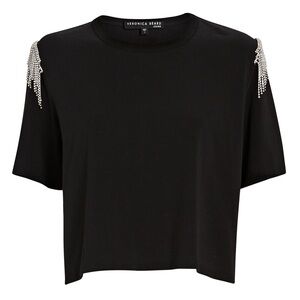 VERONICA BEARD Rumia Rhinestone Fringe T-Shirt